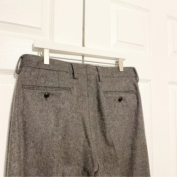Bonobos Gray Tailored Wool Dress Pants Cuffed Hem Trouser Straight Leg Size 33 - Picture 6 of 8